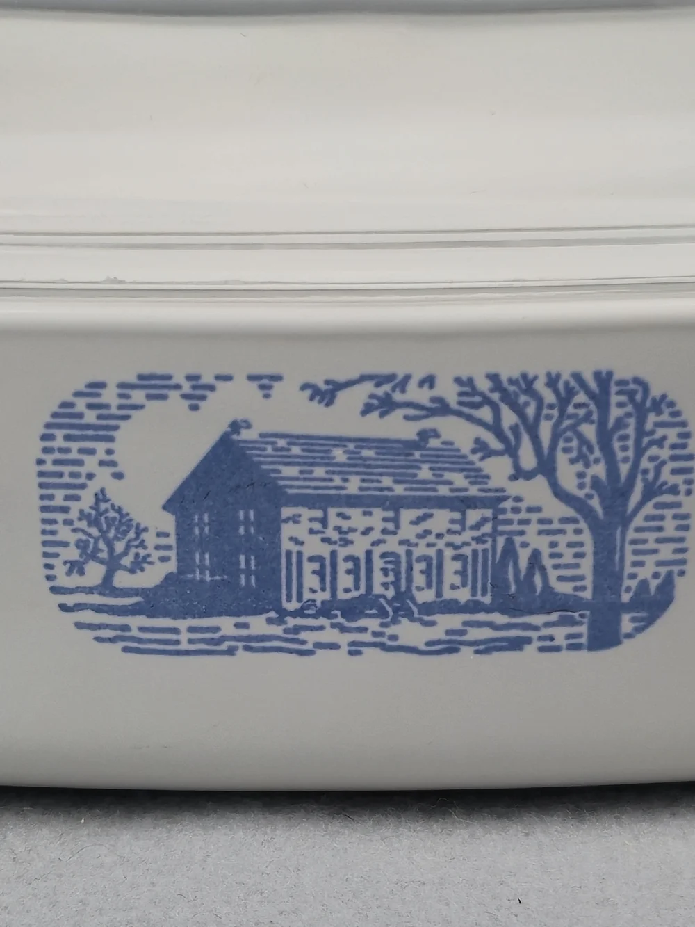 Vintage Corning Ware Microwave Browning Skillet MW-A-10 Blue Cabin Pyrex Lid